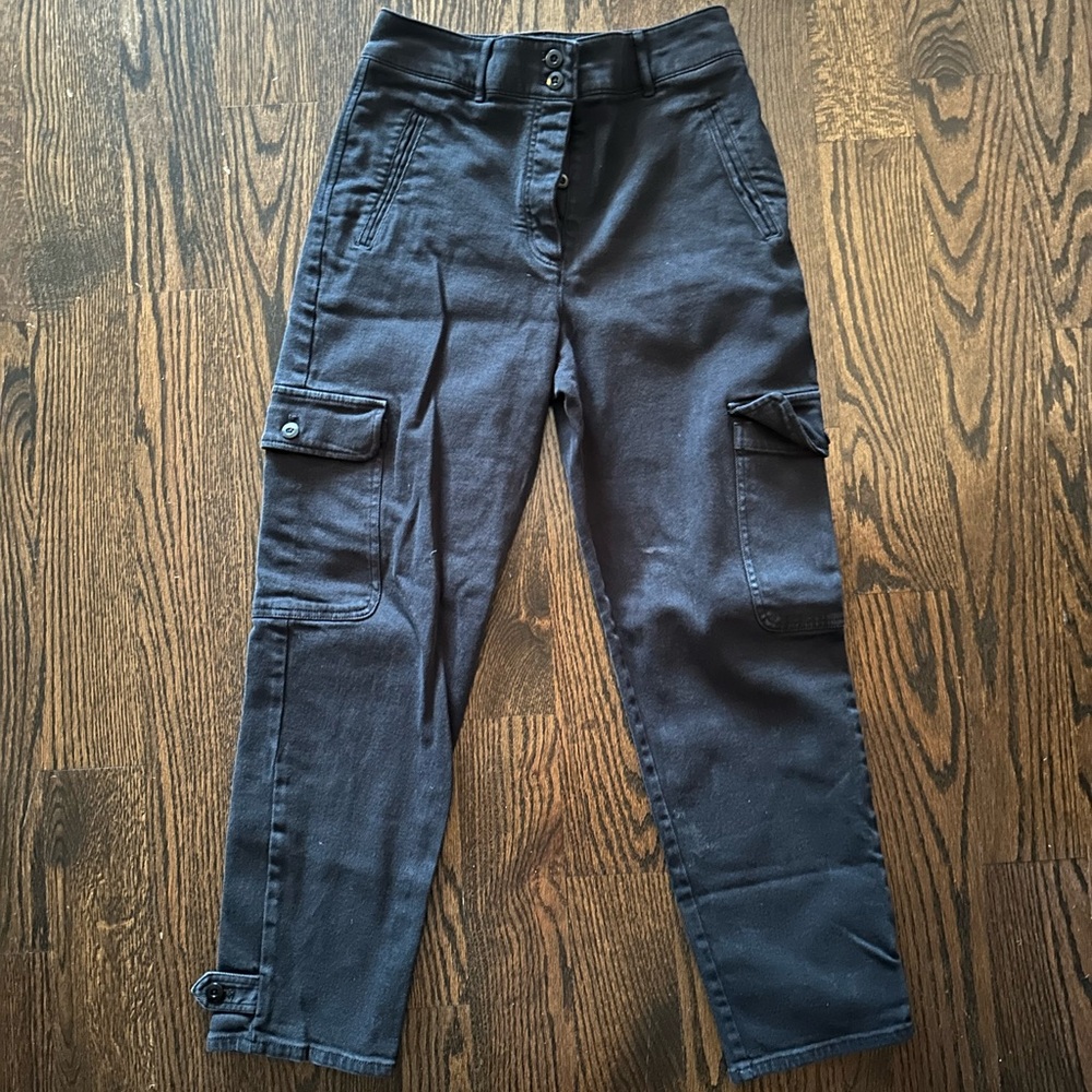 Aritzia Black denim cargo pants